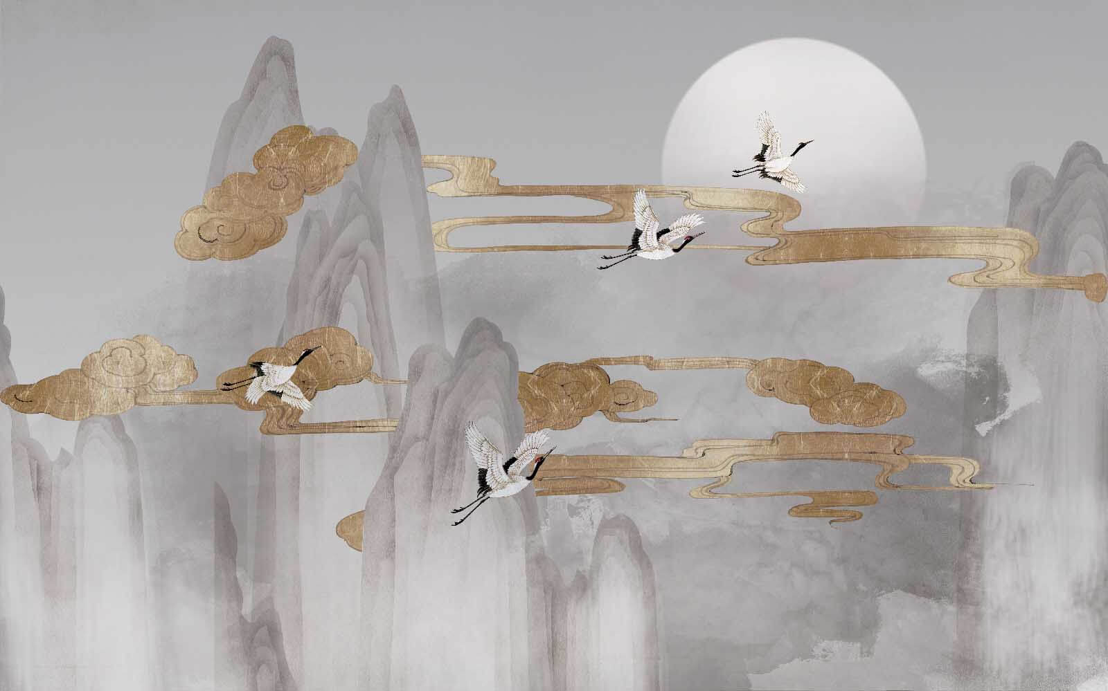 u16241p - Festmény madarak repülnek az égen - tegory