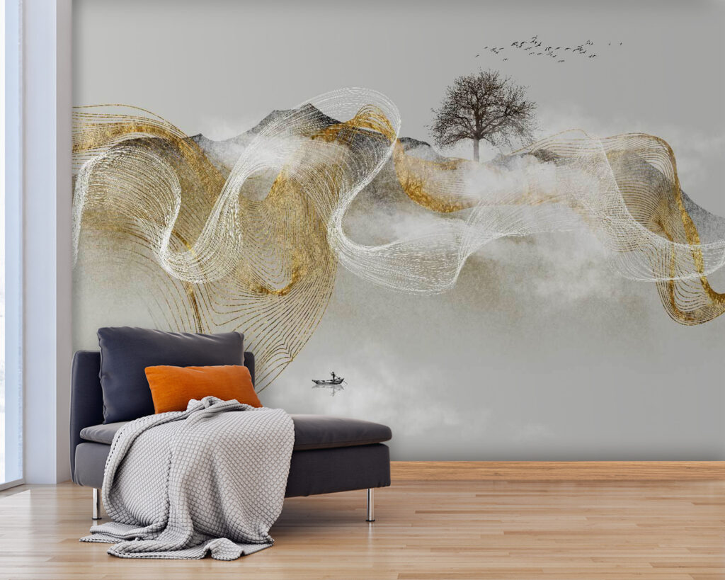 Painting of a tree and clouds Painting of a tree and clouds