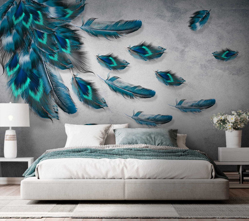 Group of blue feathers Group of blue feathers