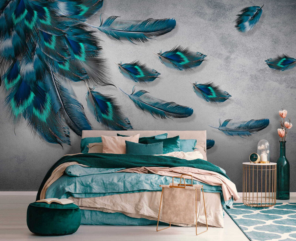 Group of blue feathers Group of blue feathers