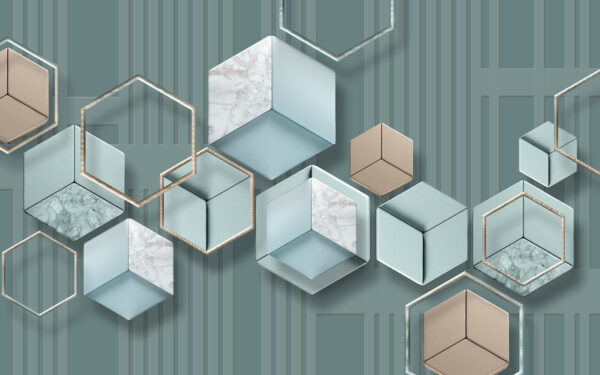 Tapéta hatszögekkel és geometriai formákkal Tapéta hatszögekkel és geometriai formákkal