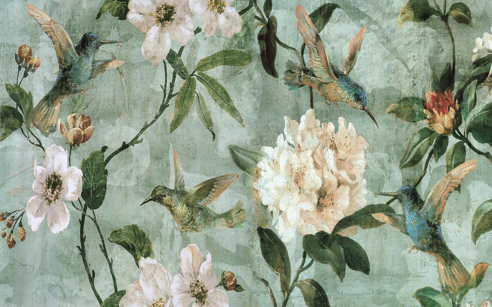 u31277p - Tapéta madarakkal és virágokkal - tegory