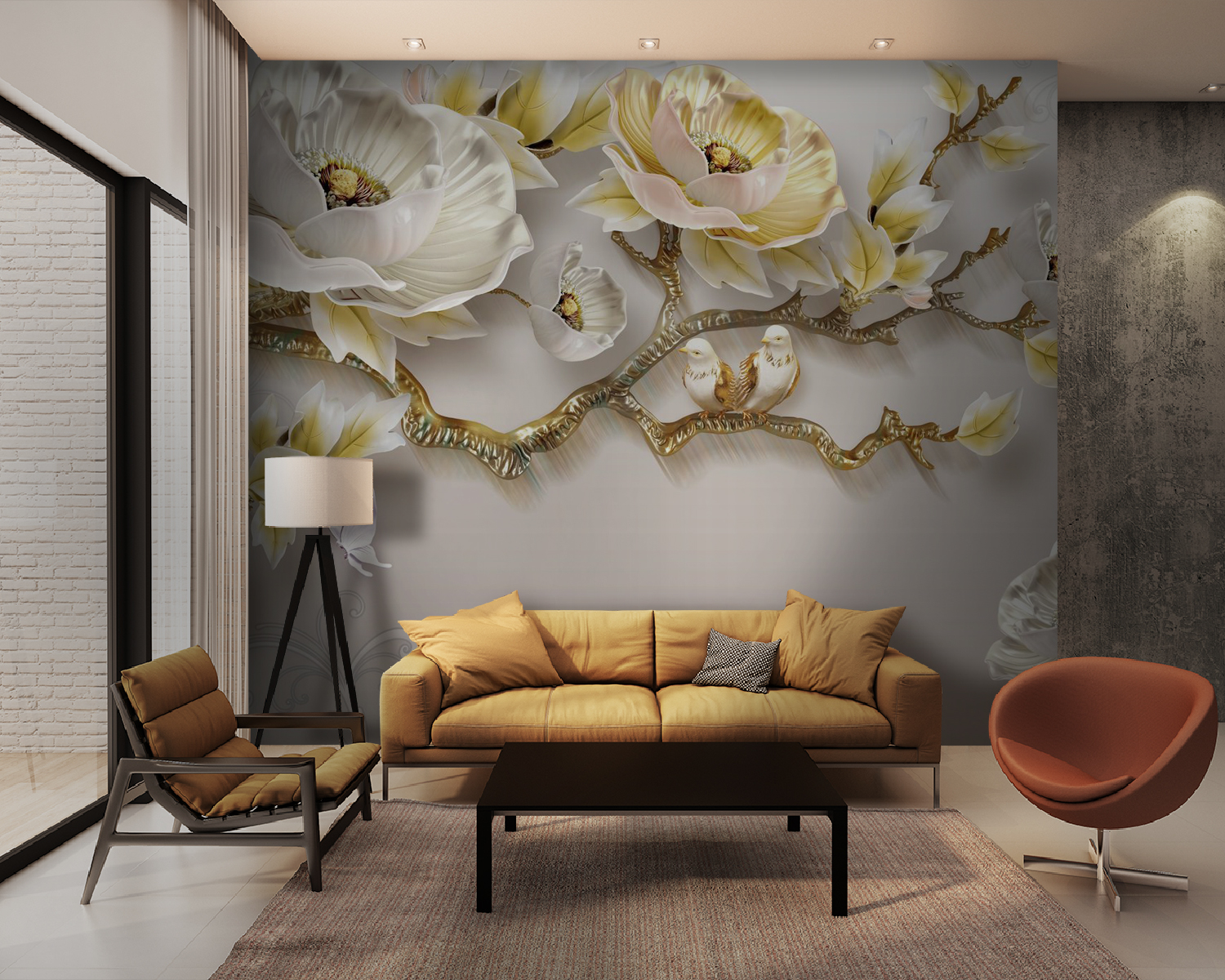 Tapéta virágokkal és madarakkal u31662pig28m - Tapéta virágokkal és madarakkal - tegory