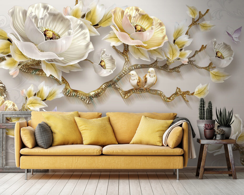 Tapéta virágokkal és madarakkal u31662pig36 1024x819 - Tapéta virágokkal és madarakkal - tegory