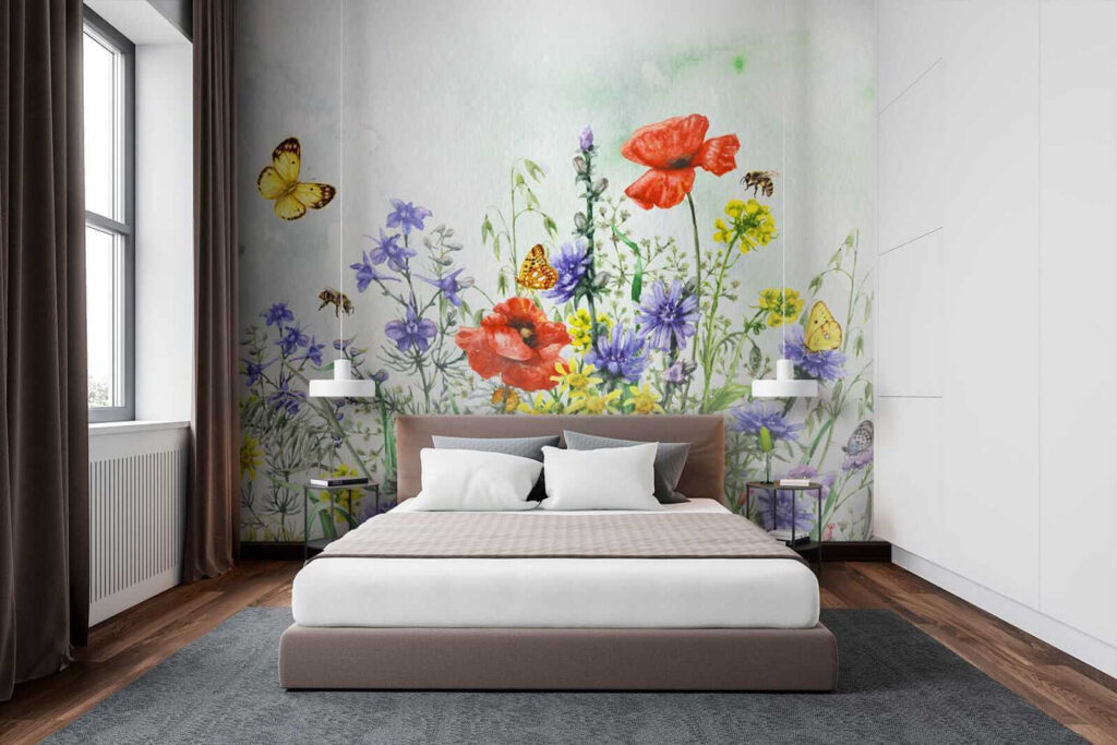 Painting of flowers and butterflies Painting of flowers and butterflies