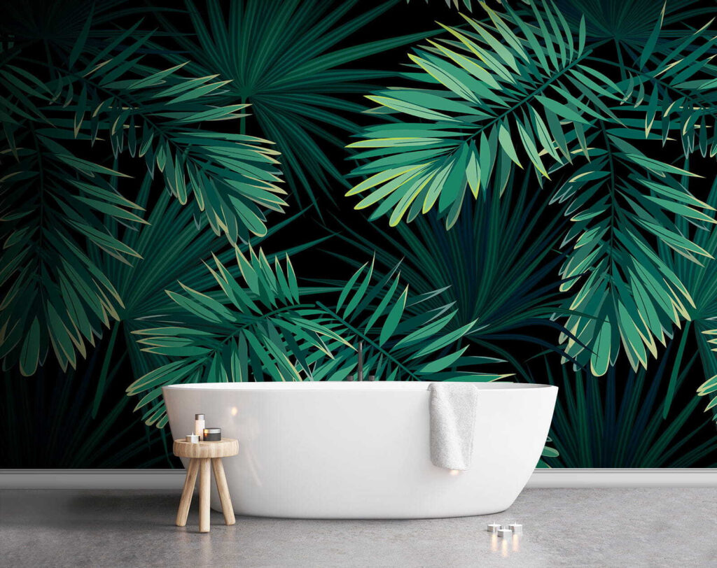 Tropical leaves on a dark background Tropical leaves on a dark background