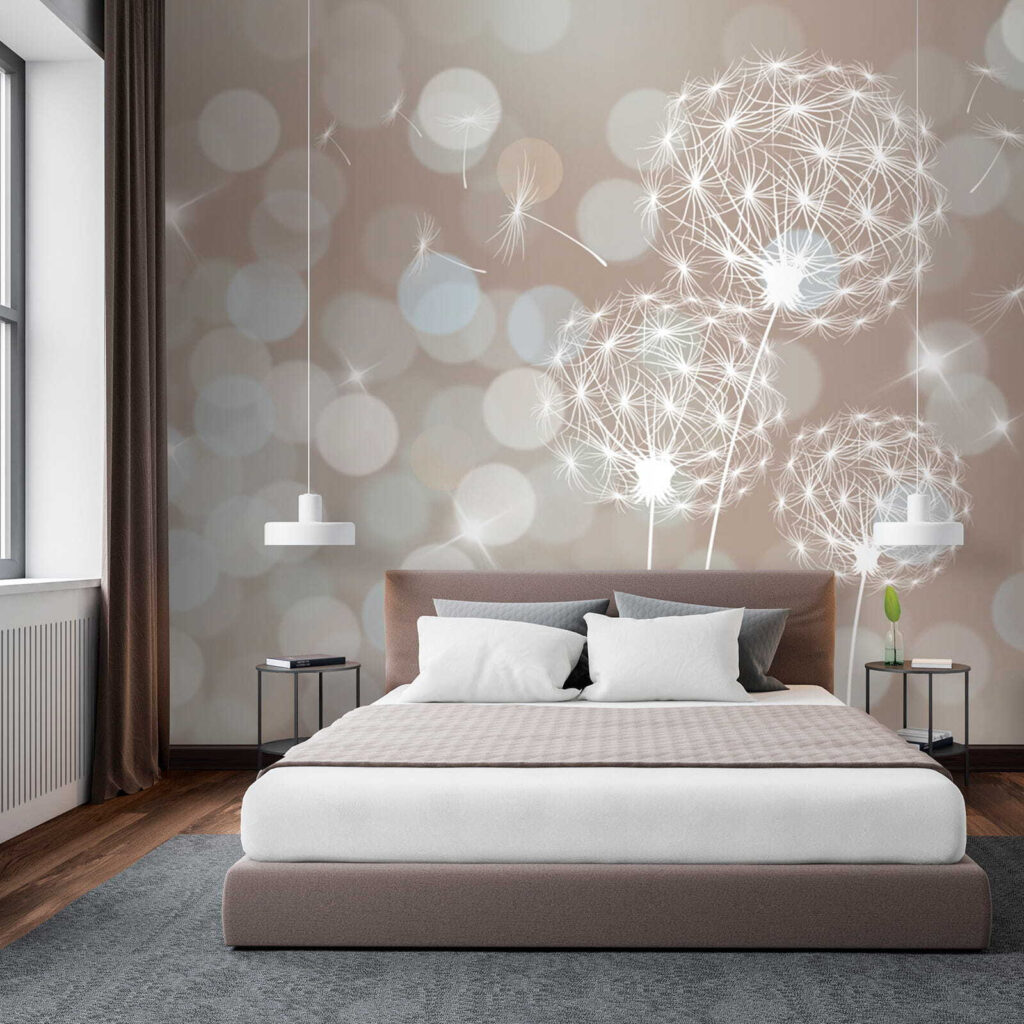 Delicate dandelions in soft backdrop