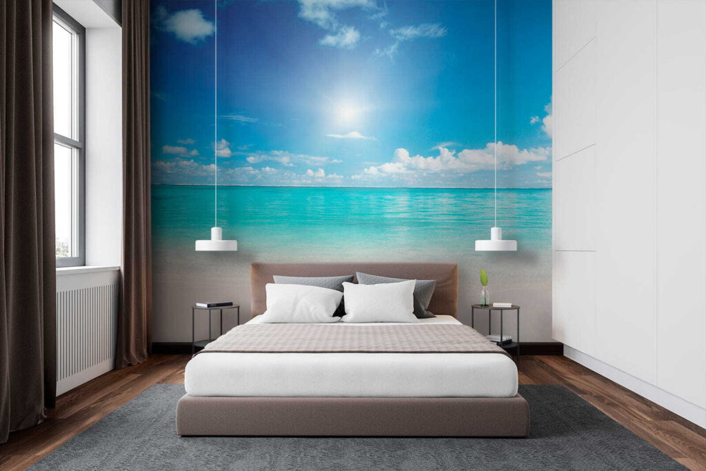 Blue sky with clouds and a sandy beach Blue sky with clouds and a sandy beach