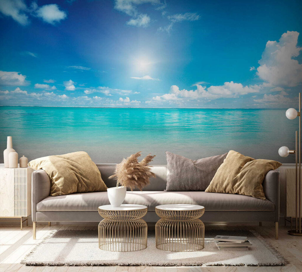 Blue sky with clouds and a sandy beach Blue sky with clouds and a sandy beach