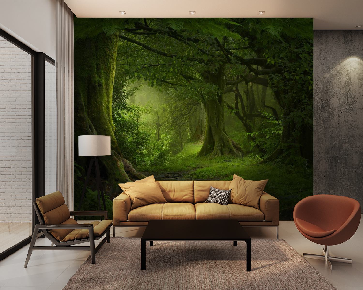 Forest with trees and plants Forest with trees and plants