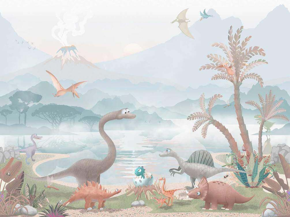 u60040v2p - Dinosaurusok egy tó partján - tegory