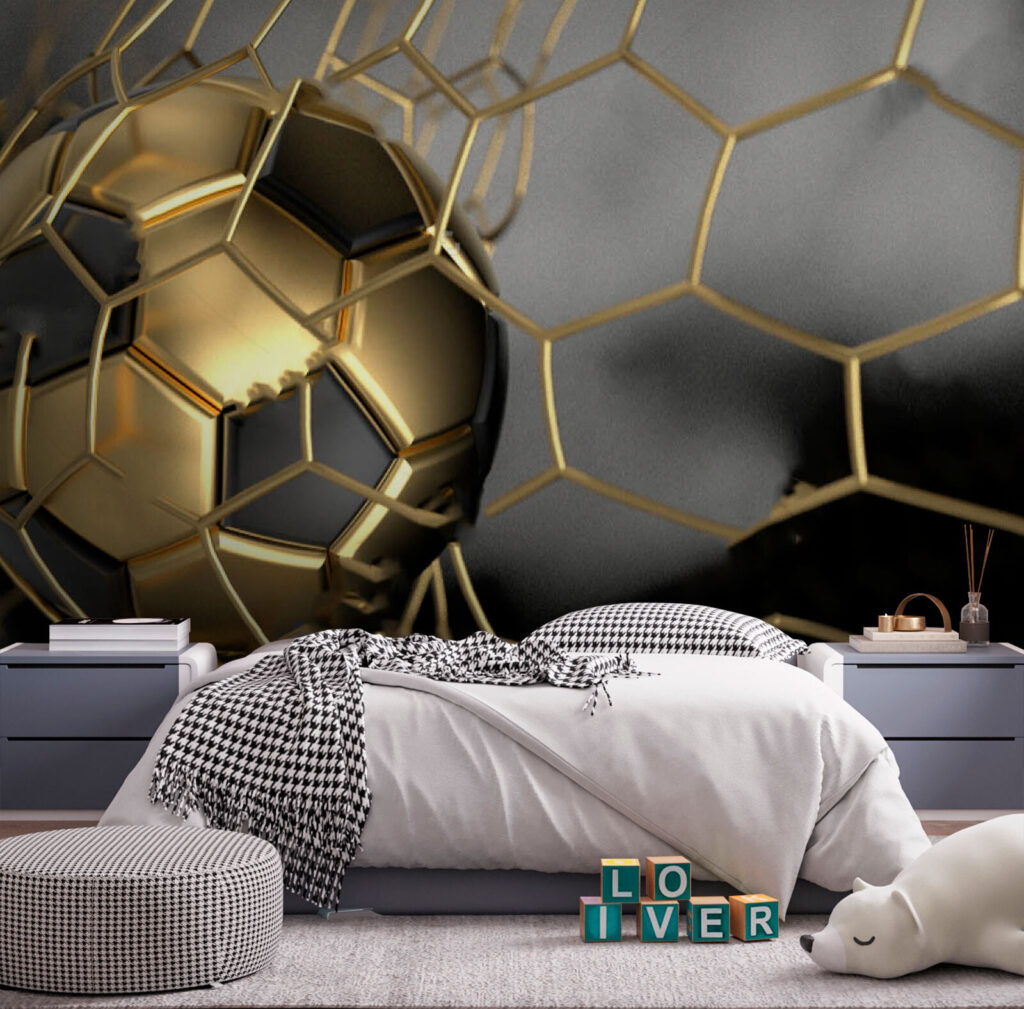 Football ball in a net