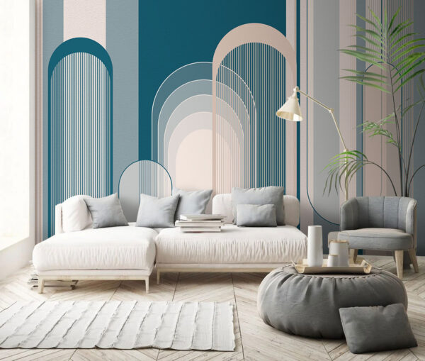 Kék és fehér art deco minta Kék és fehér art deco minta