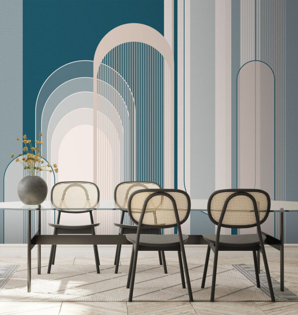 Kék és fehér art deco minta Kék és fehér art deco minta