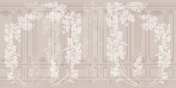 White curtain with flowers White curtain with flowers