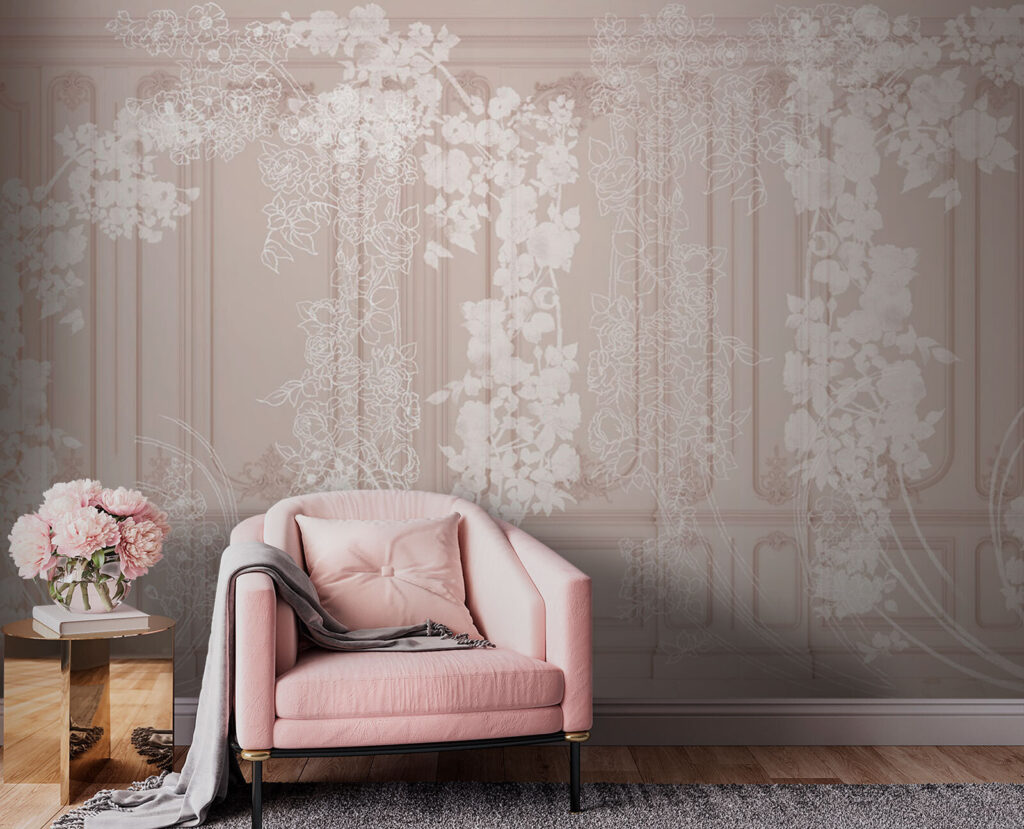 White curtain with flowers White curtain with flowers