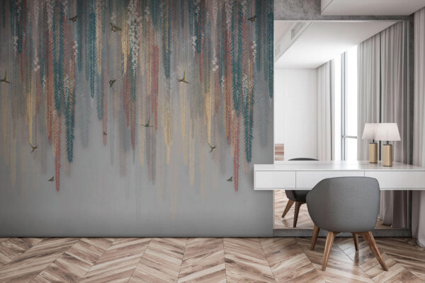 Színes virágos design pillangókkal Színes virágos design pillangókkal