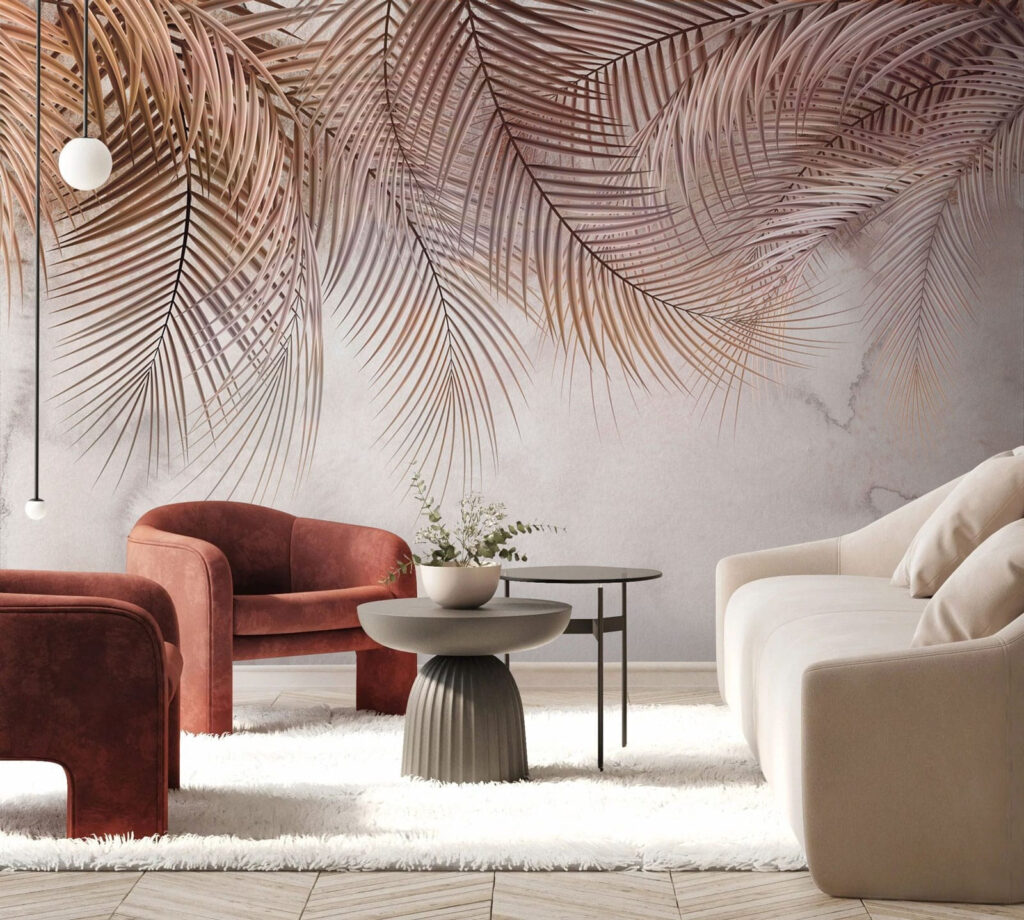 Delicate palms against a soft backdrop Delicate palms against a soft backdrop