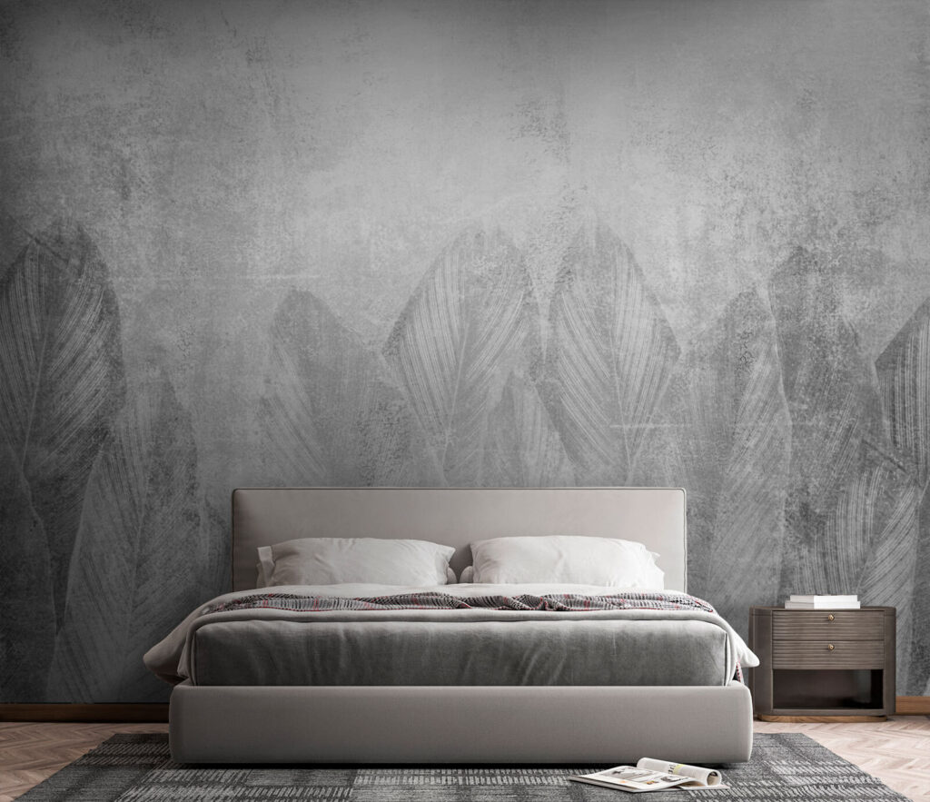 White and grey background with leaves White and grey background with leaves