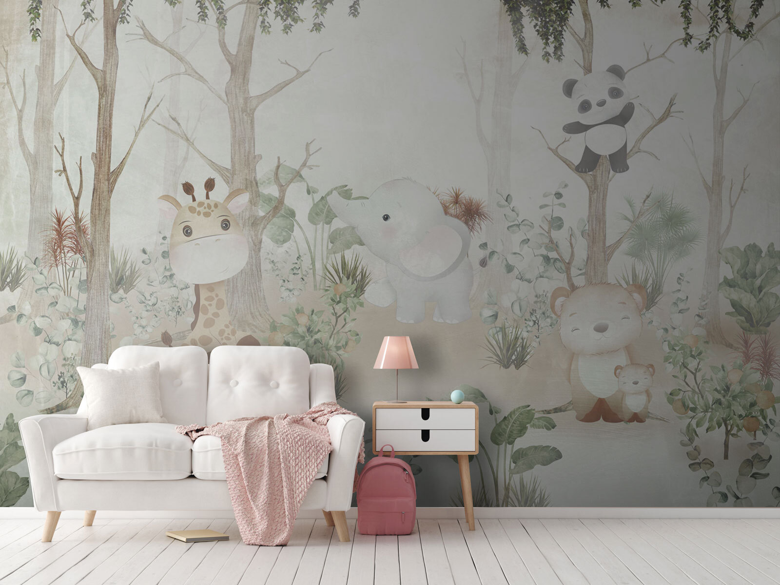 Wallpaper with animals in the forest Wallpaper with animals in the forest