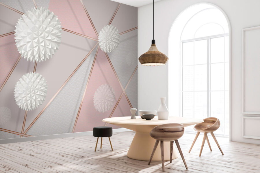 Fehér és rózsaszín geometrikus minta