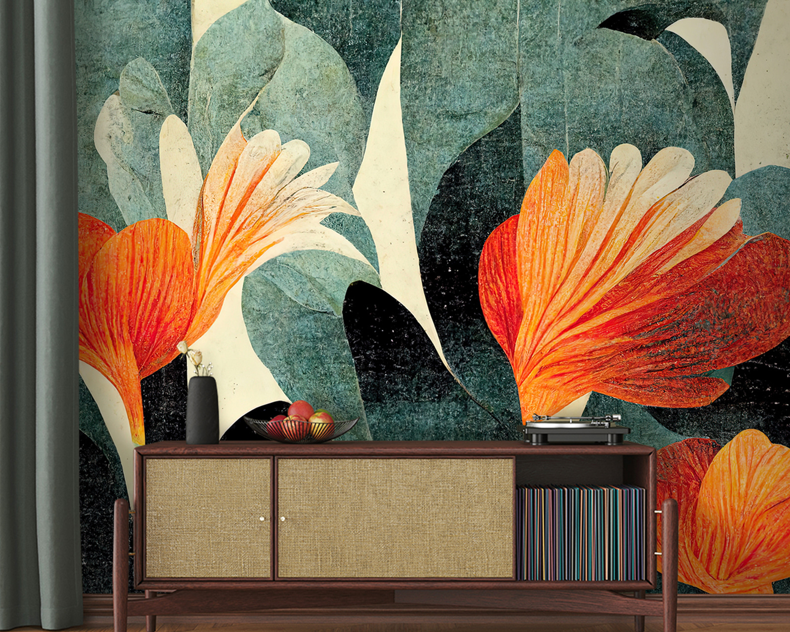 Painting of orange and white flowers Painting of orange and white flowers