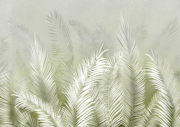 A white leaves on a gray background