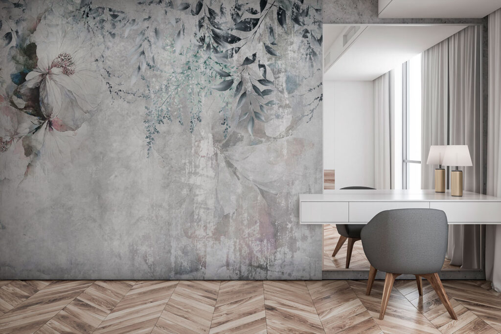 Painting of flowers and leaves Painting of flowers and leaves