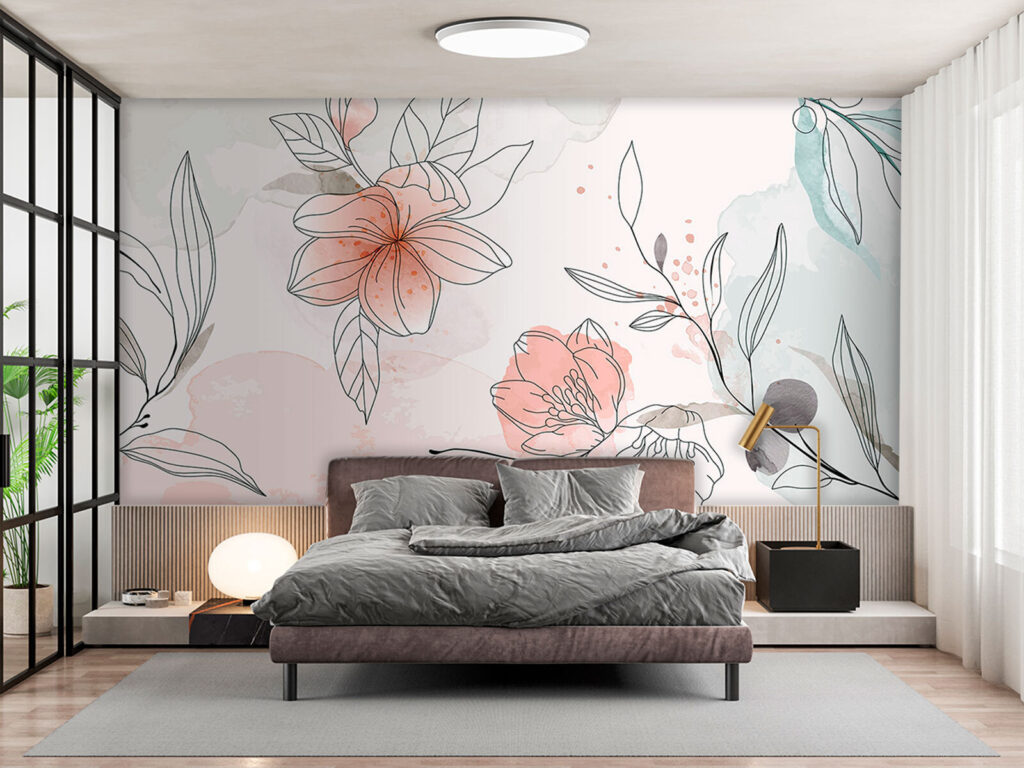 Drawing of flowers and leaves Drawing of flowers and leaves