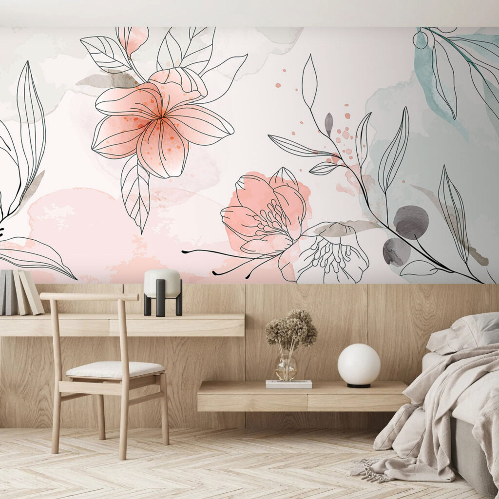 Drawing of flowers and leaves Drawing of flowers and leaves