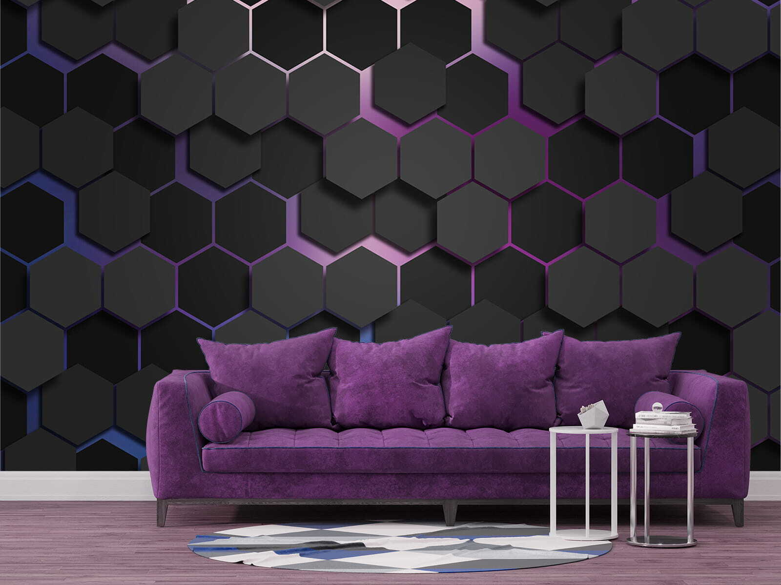 Group of black hexagons Group of black hexagons