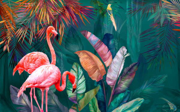 Flamingók és színes levelek Flamingók és színes levelek
