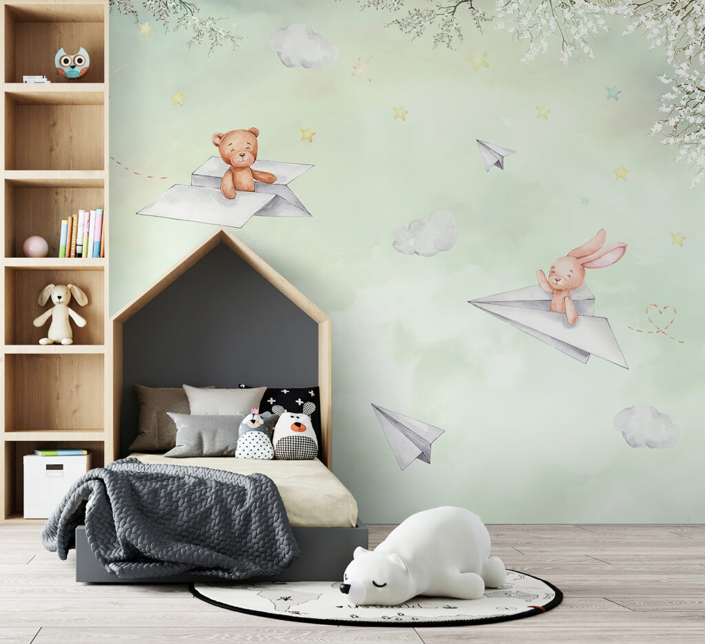 A paper planes and teddy bears A paper planes and teddy bears