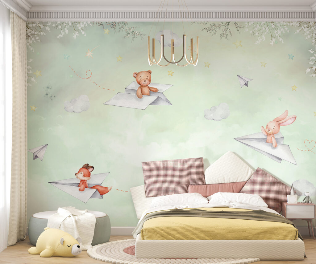 A paper planes and teddy bears A paper planes and teddy bears