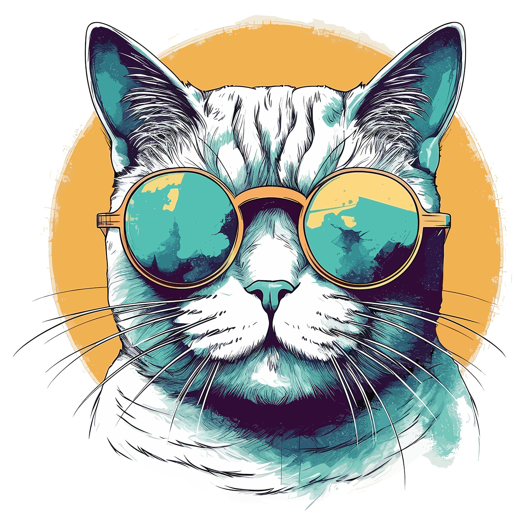 A cat wearing sunglasses
