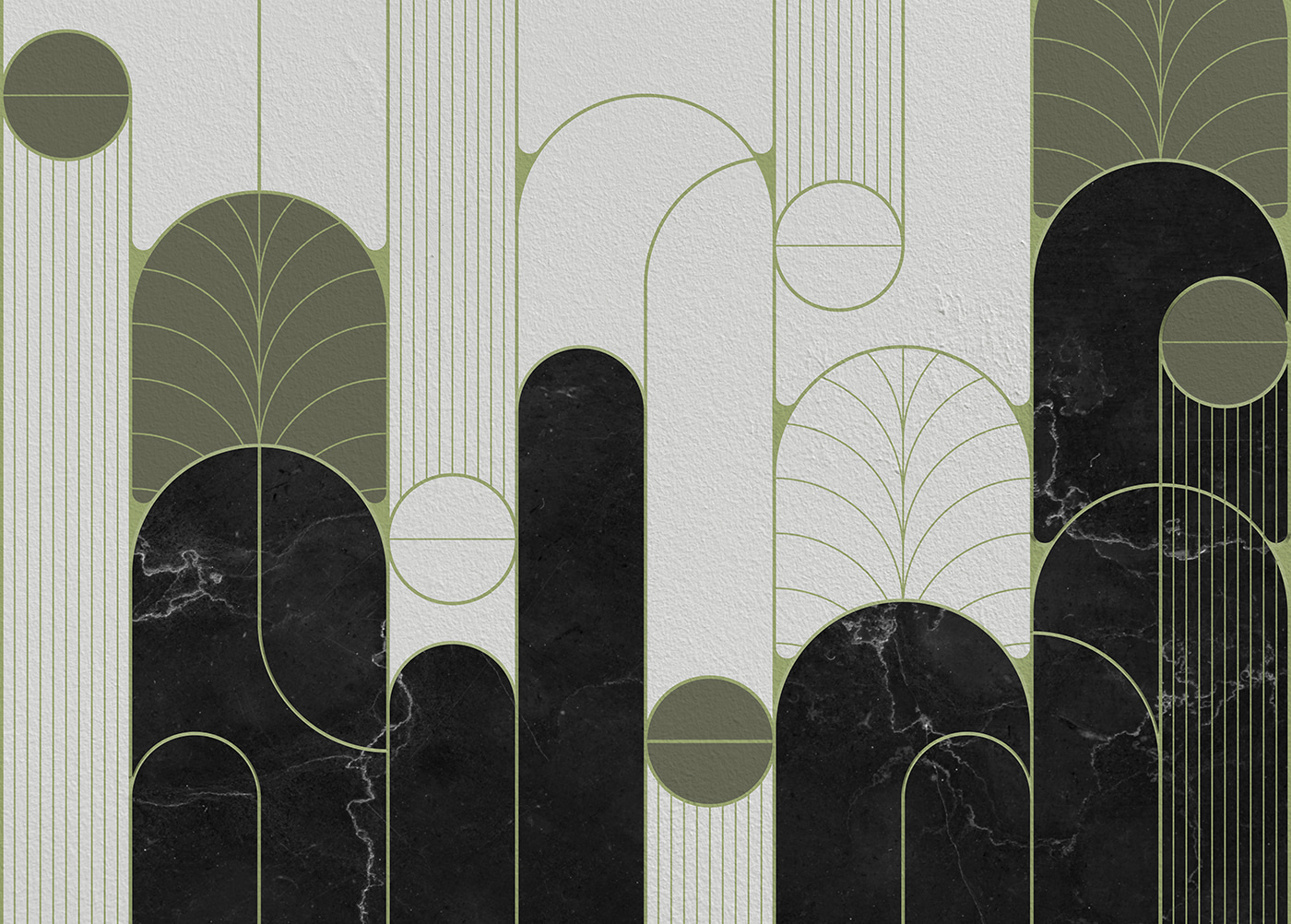 A black and white art deco design