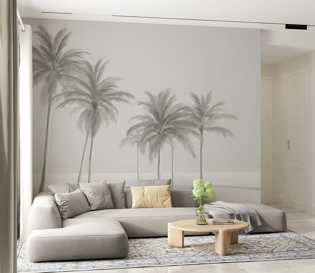 A group of palm trees on a beach A group of palm trees on a beach