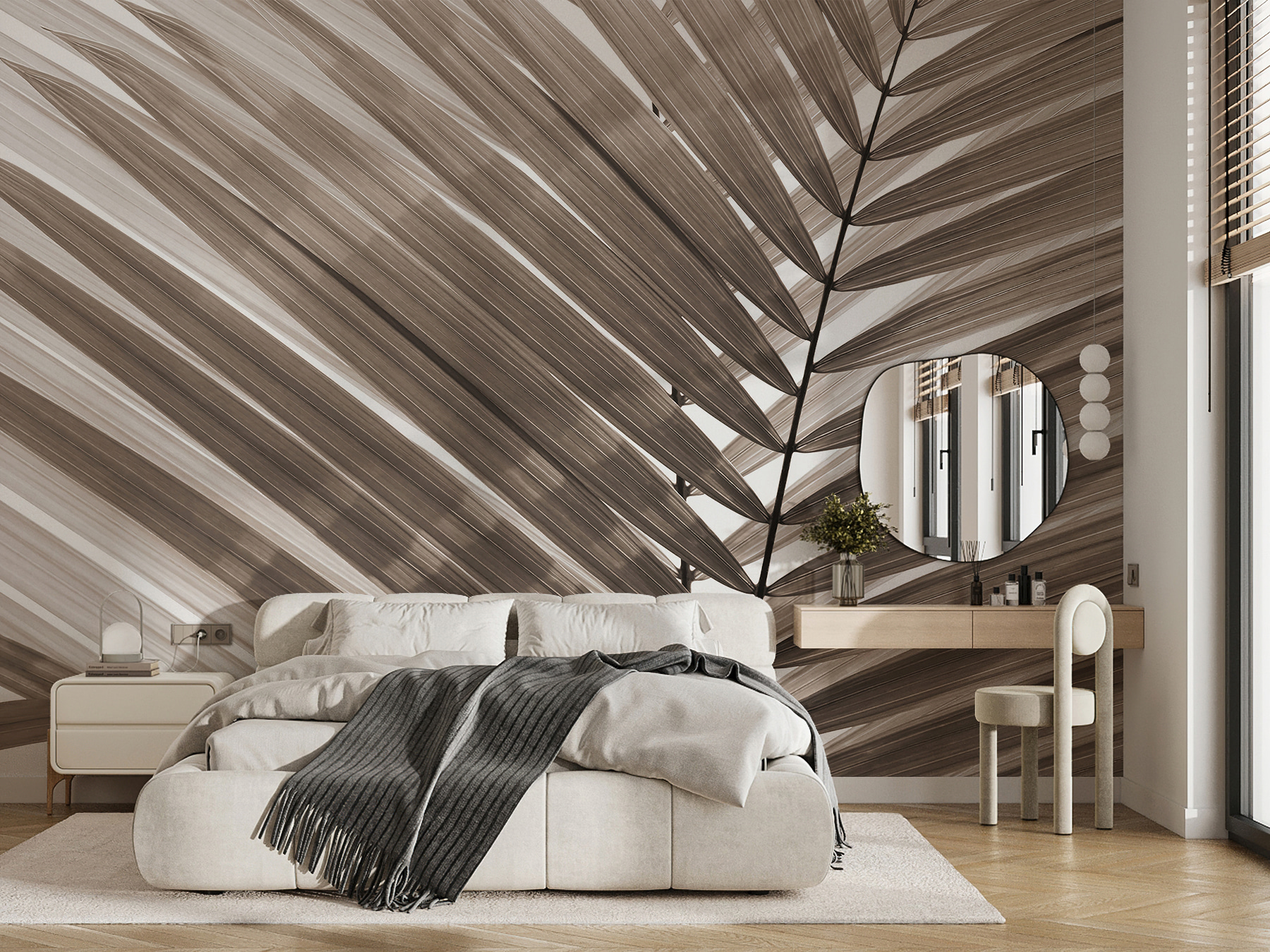 Elegant palm leaves in soft tones Elegant palm leaves in soft tones