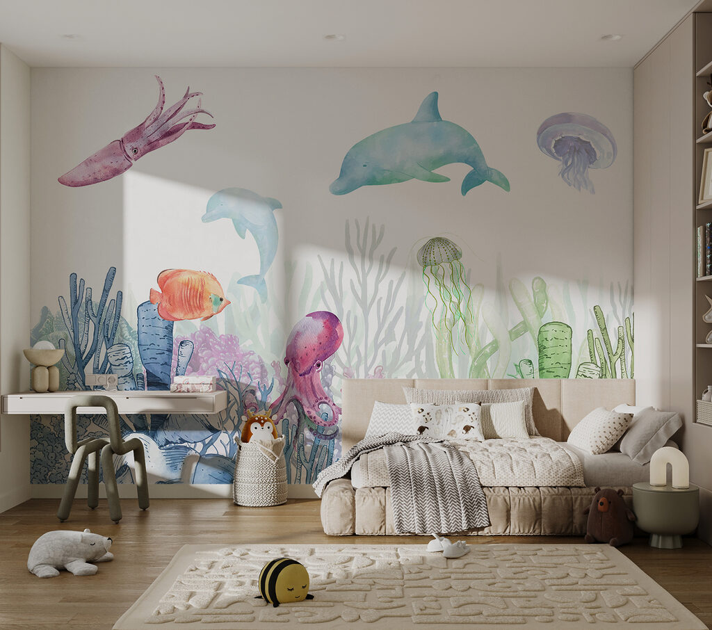 A watercolor of a sea life