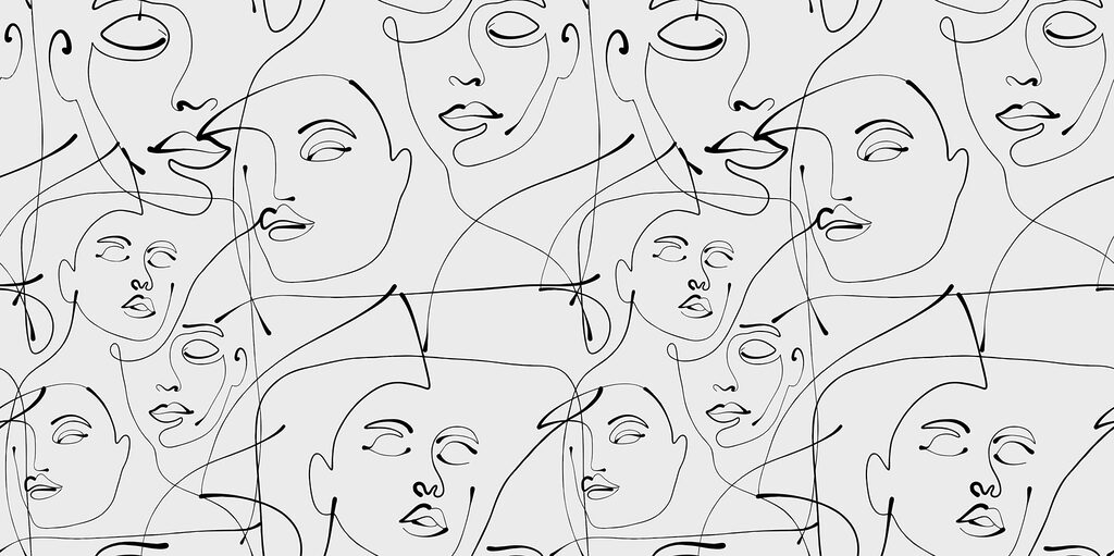 A pattern of black lines on a white background A pattern of black lines on a white background