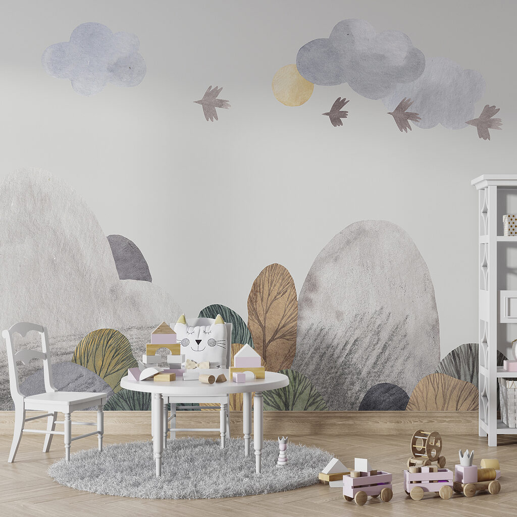 A landscape with trees and clouds A landscape with trees and clouds