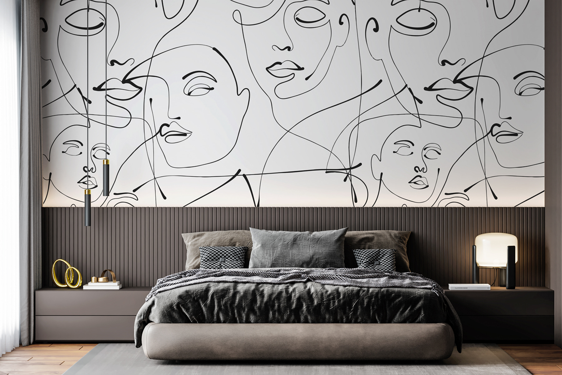 A pattern of black lines on a white background A pattern of black lines on a white background