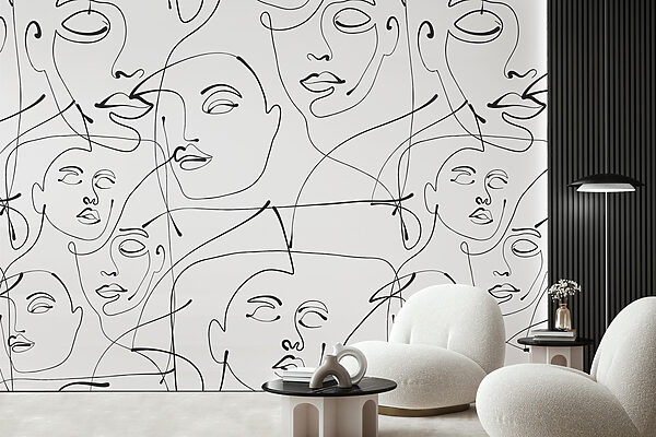 A pattern of black lines on a white background A pattern of black lines on a white background