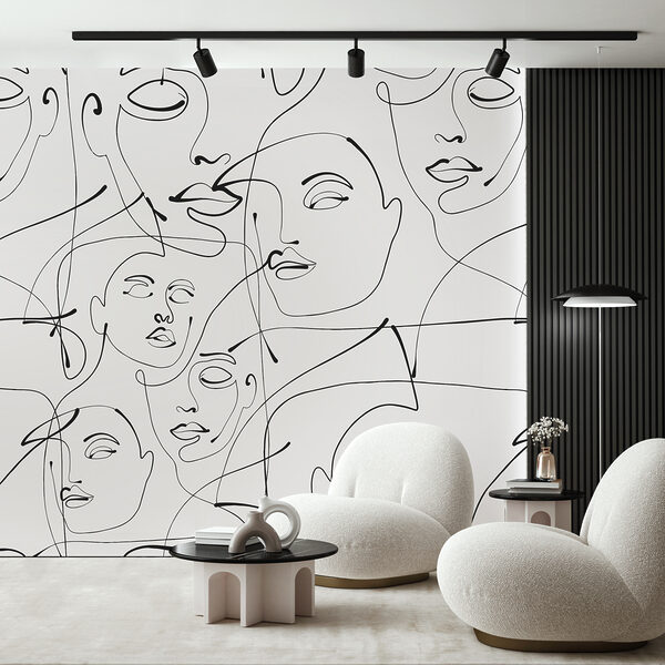 A pattern of black lines on a white background A pattern of black lines on a white background