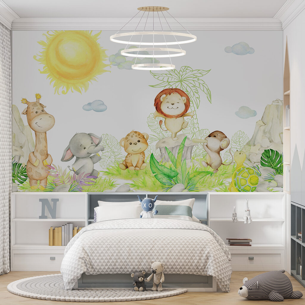 A group of animals in a garden A group of animals in a garden