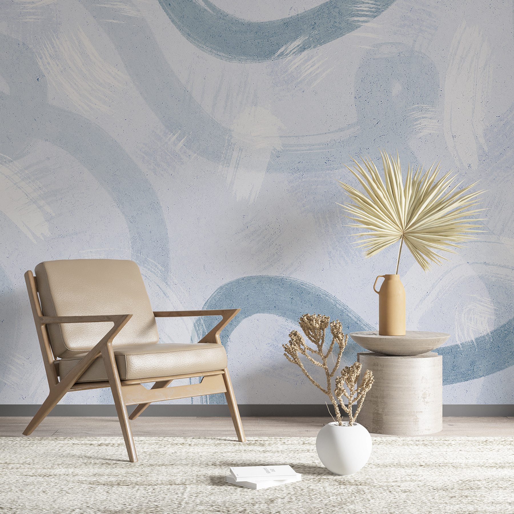 A white surface with blue paint A white surface with blue paint