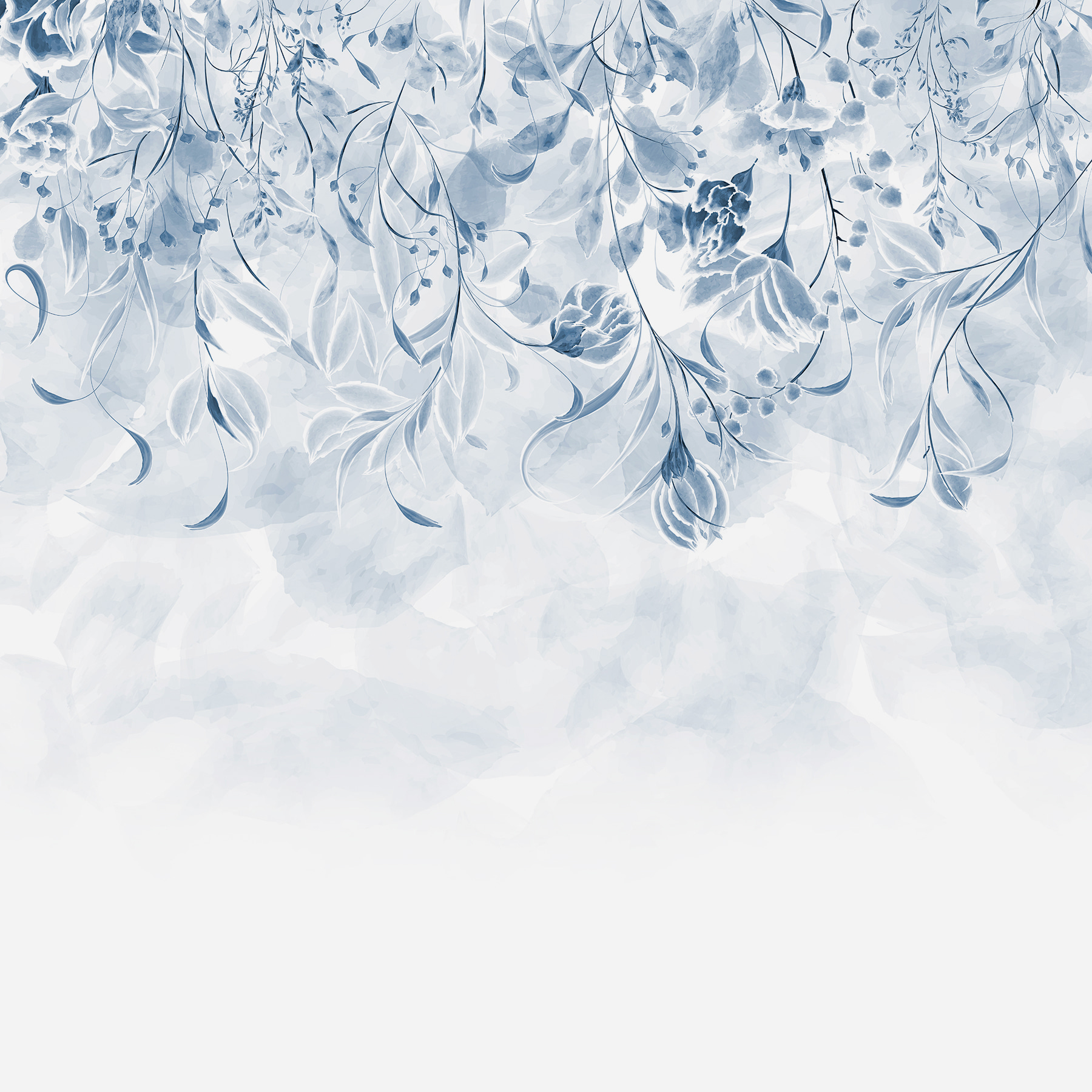 A blue and white floral design