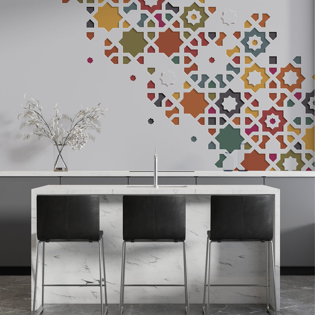 A white background with colorful design A white background with colorful design