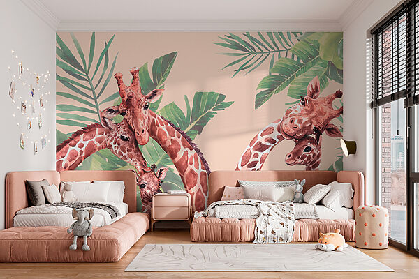 A group of giraffes with long necks A group of giraffes with long necks