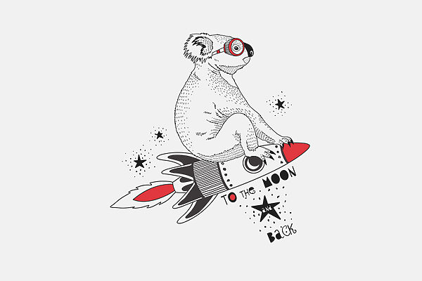 A koala on a rocket A koala on a rocket
